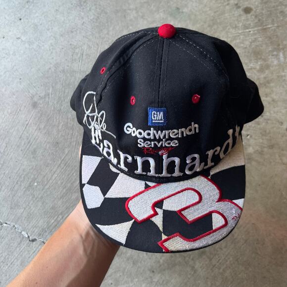 Vintage DALE EARNHARDT HAT 90s Big Print Goodwrench #3 Snapback Chase Authentic - Picture 2 of 5